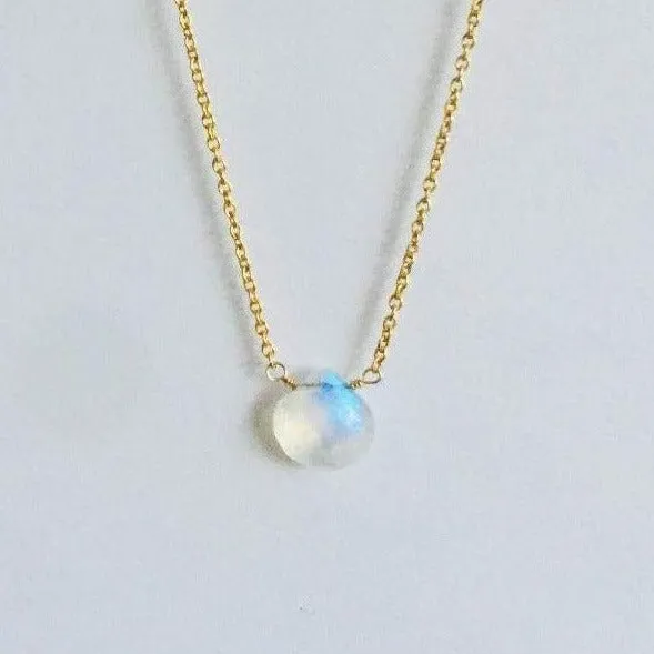 Gold Necklace with Moonstone