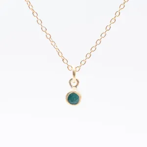 Gold Vermeil & Raw Emerald Solitaire Necklace