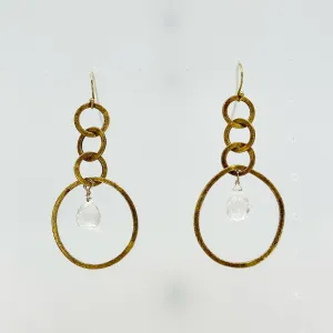 Gold Vermeil Sterling silver quartz briolette  earrings