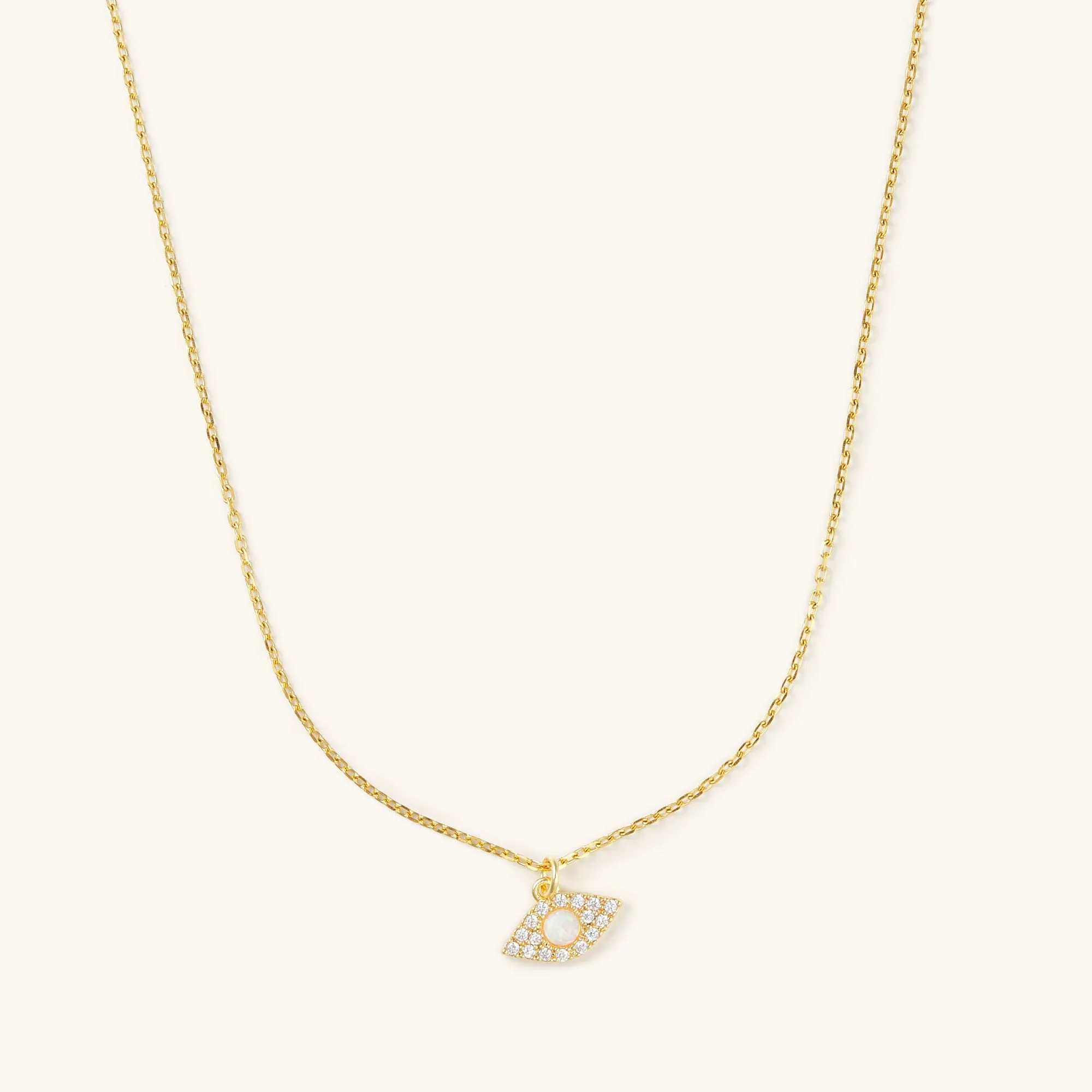 Golden Opal Evil Eye Necklace