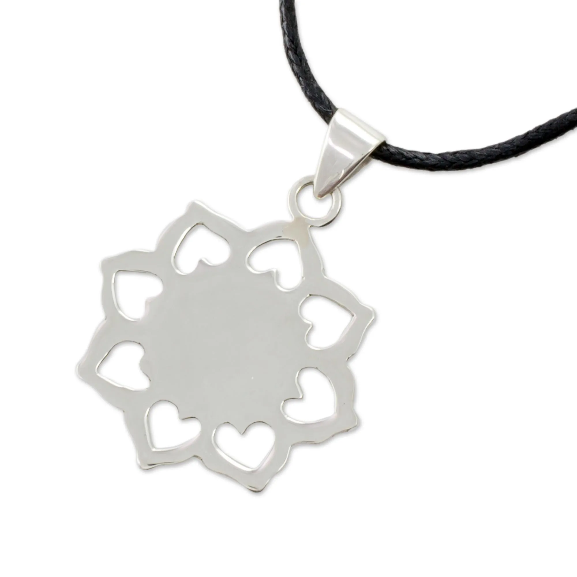 Handmade Green Jade and Silver Necklace with Cotton Cord - Apple Blossom | NOVICA