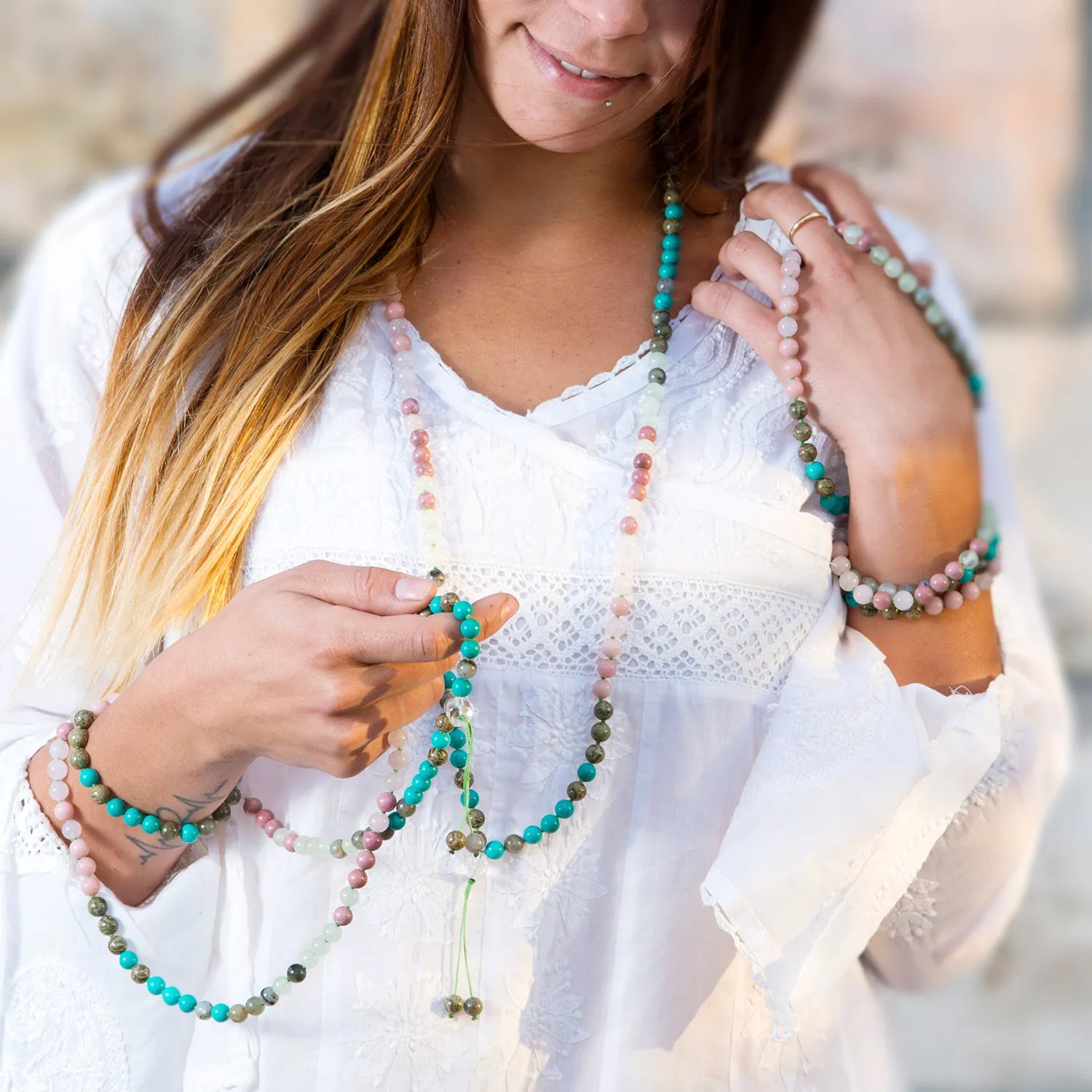Happy Buddha Mala Heart Chakra - Unconditional Love