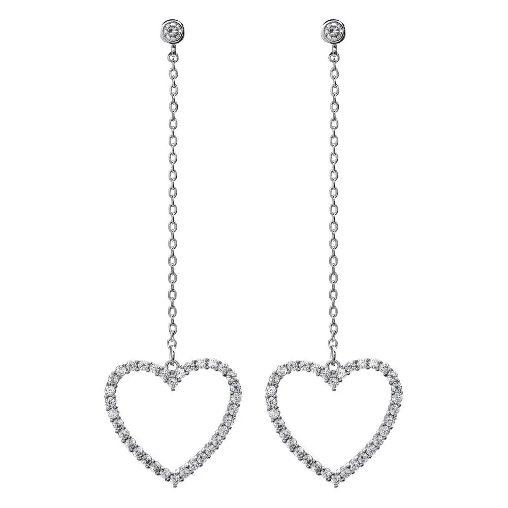 Heart Shape Drop Crystal Earrings