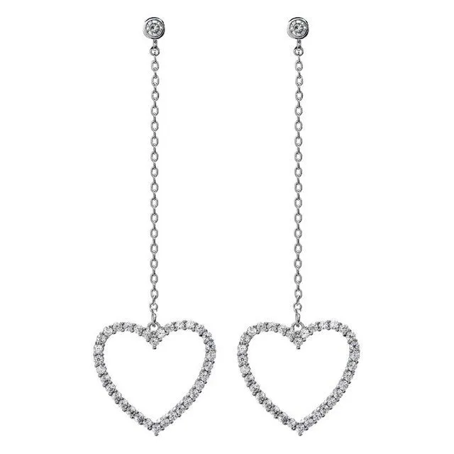 Heart Shape Drop Crystal Earrings