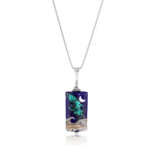 I Love You to the Moon Art Glass Necklace