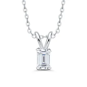 IGI Certified 1.67 ct. H - VVS2 Emerald Cut Lab Grown Diamond Solitaire Pendant Necklace in 14K Gold