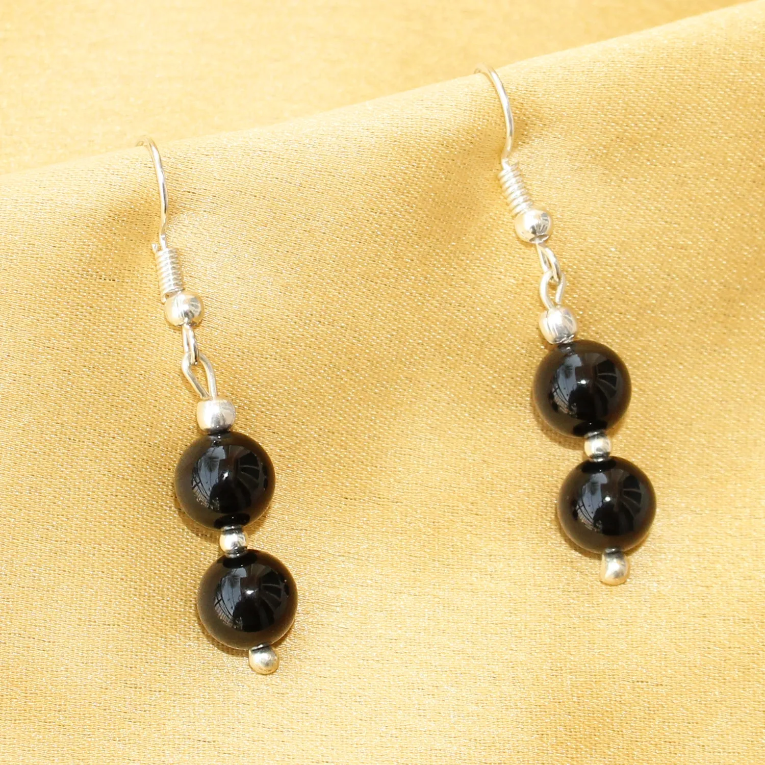 Imeora Black Agate 8mm Earrings