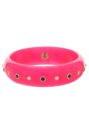 Iolite Topaz Pink Bakelite Bangle