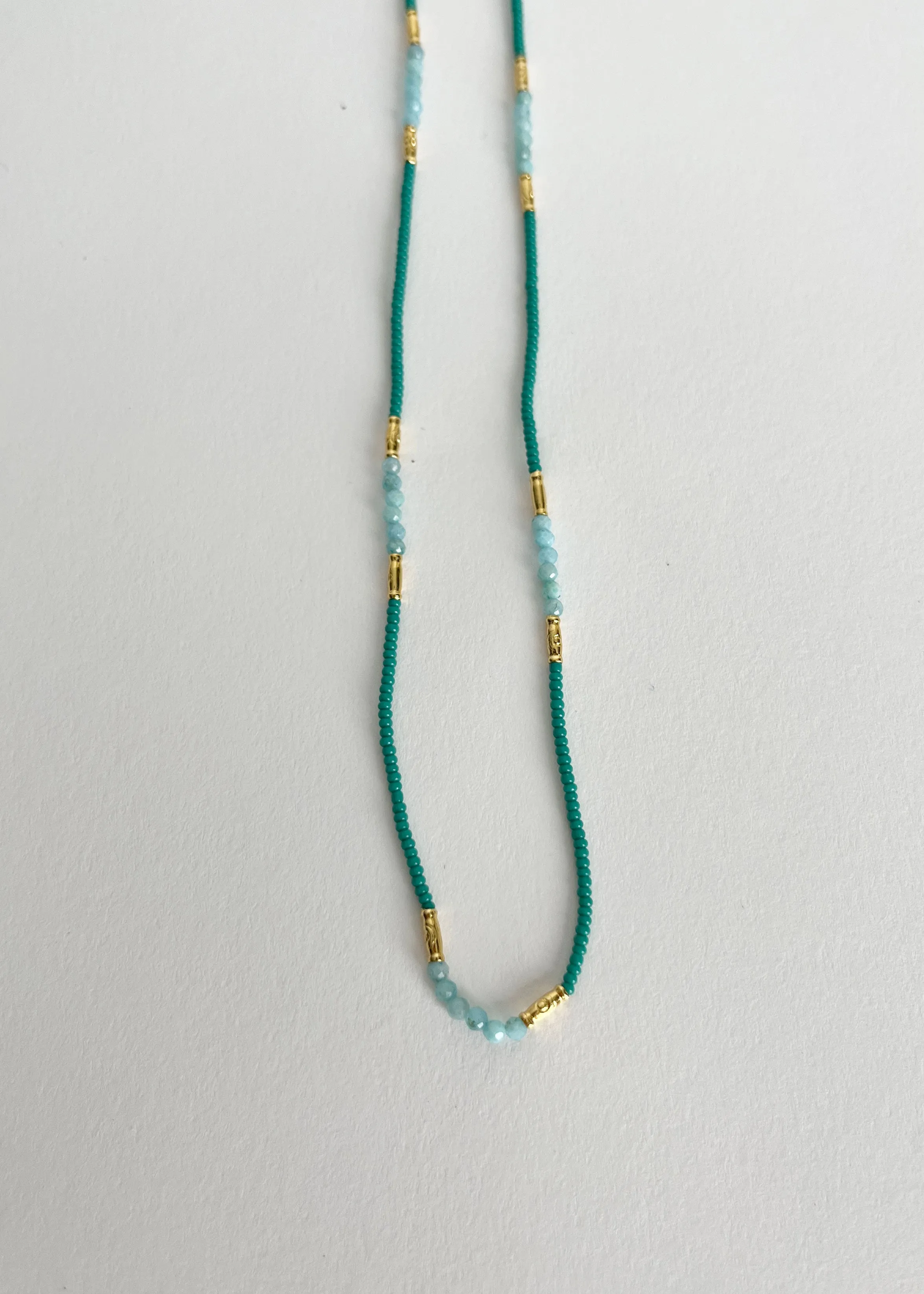Jade seed, Amazonite & GV Necklace