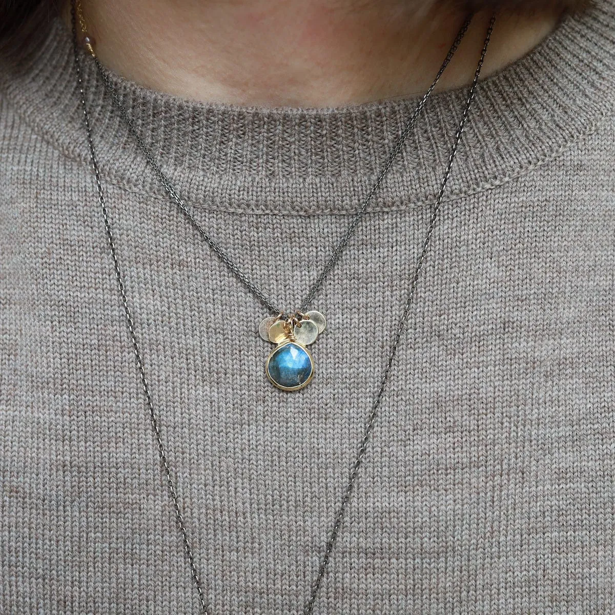 Labradorite Discs Necklace
