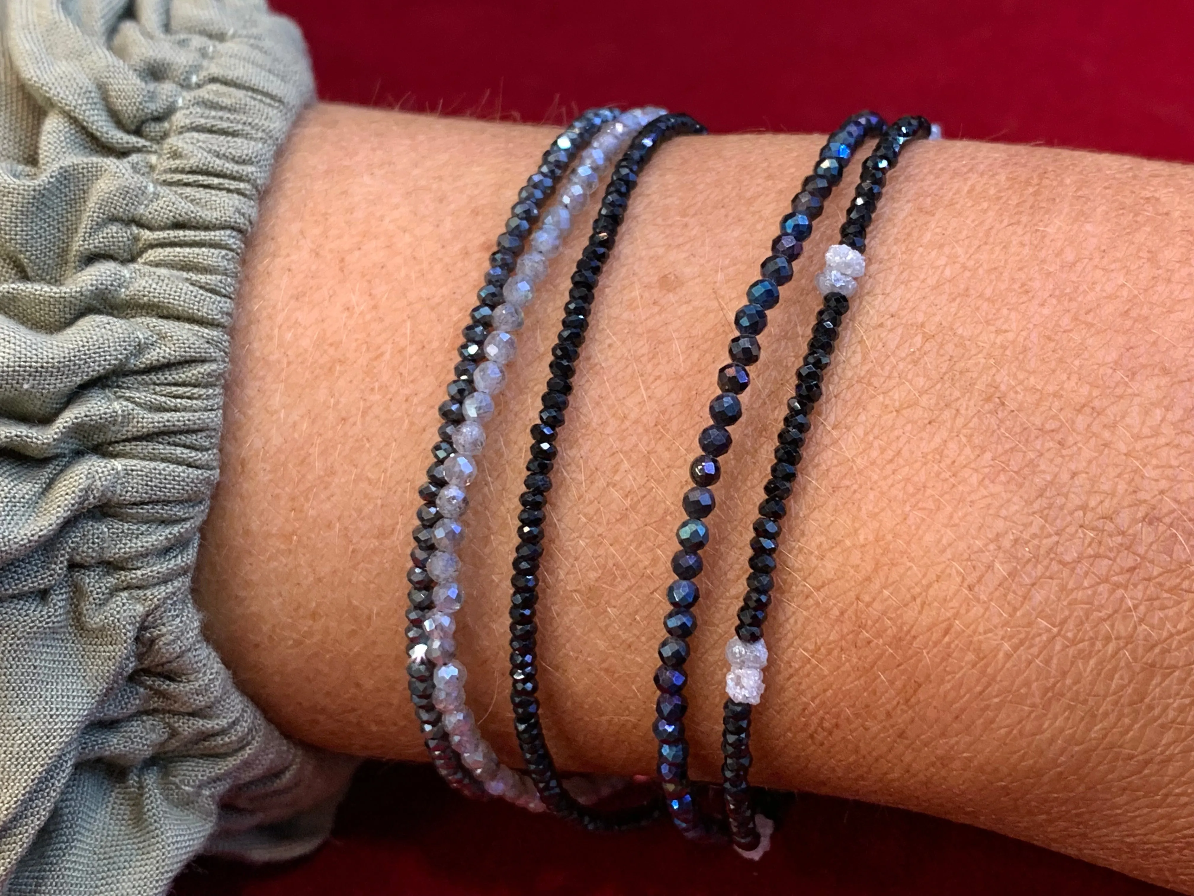 Labradorite Micro Cut Bead Bracelet