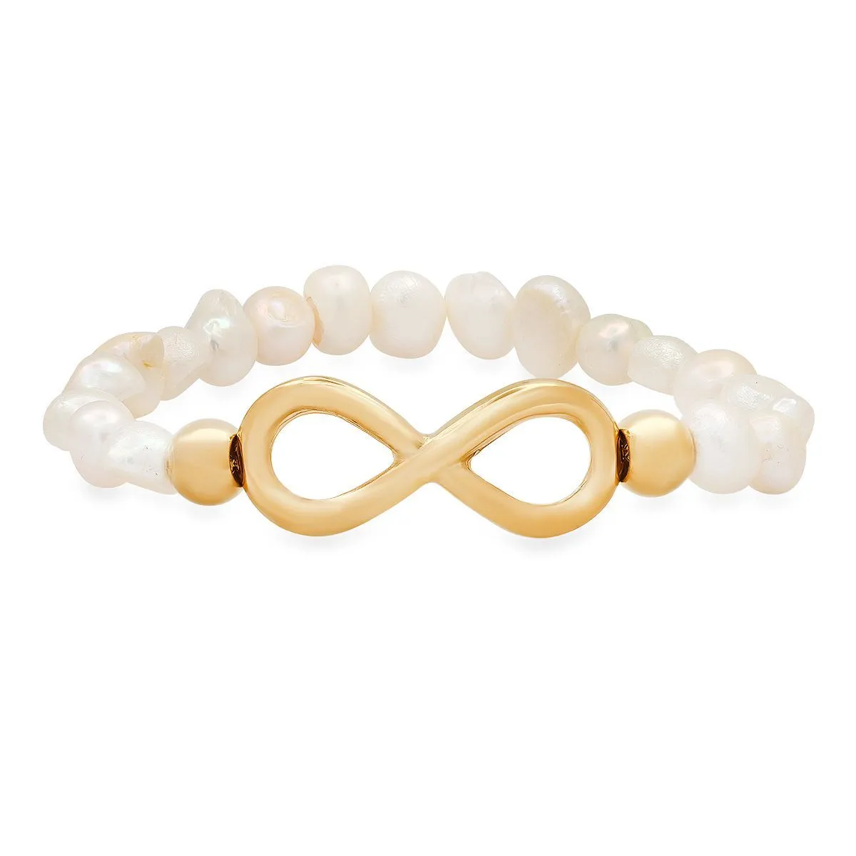 Ladies Freshwater Pearls and Infinity Charm Bracelet