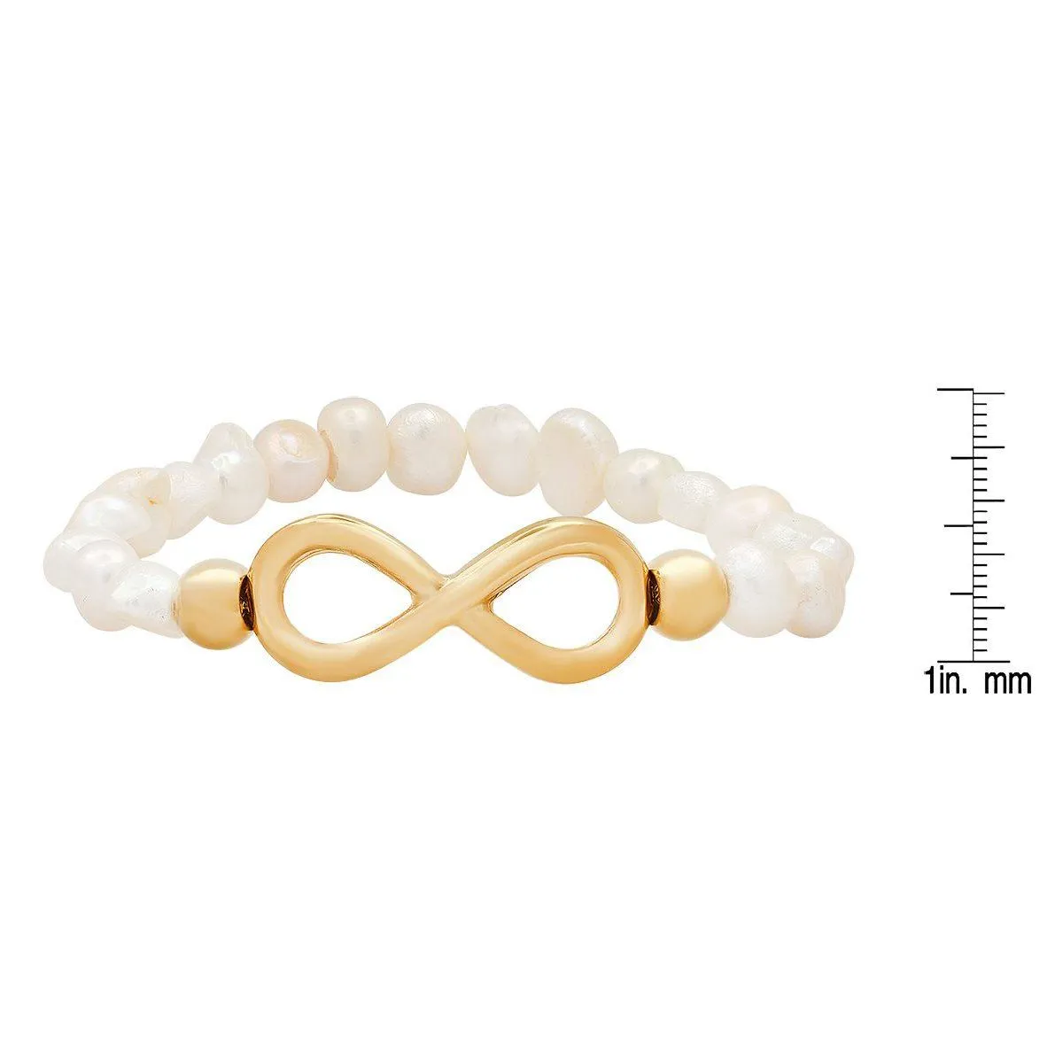 Ladies Freshwater Pearls and Infinity Charm Bracelet