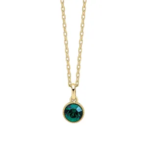 Laura Ashley Stippled Green Crystal Gold Tone Pendant N4639