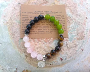 Leo Zodiac Sign Crystal Bracelet Genuine Gemstones Crystals Chakra, Leo Bracelet, Zodiac Leo Crystal, Leo gemstone, Leo Crystal Bracelet