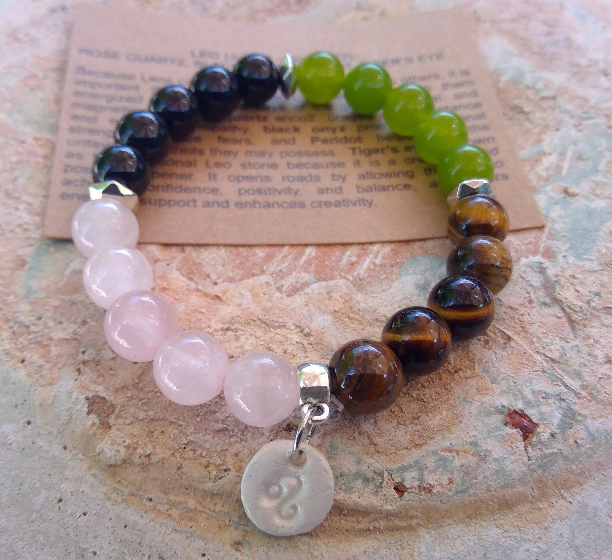 Leo Zodiac Sign Crystal Bracelet Genuine Gemstones Crystals Chakra, Leo Bracelet, Zodiac Leo Crystal, Leo gemstone, Leo Crystal Bracelet