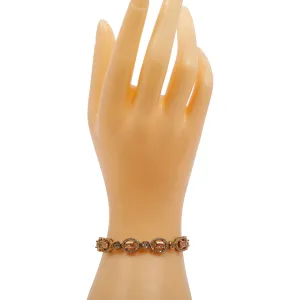 Light Topaz Halo Cubic Zirconia Bracelet