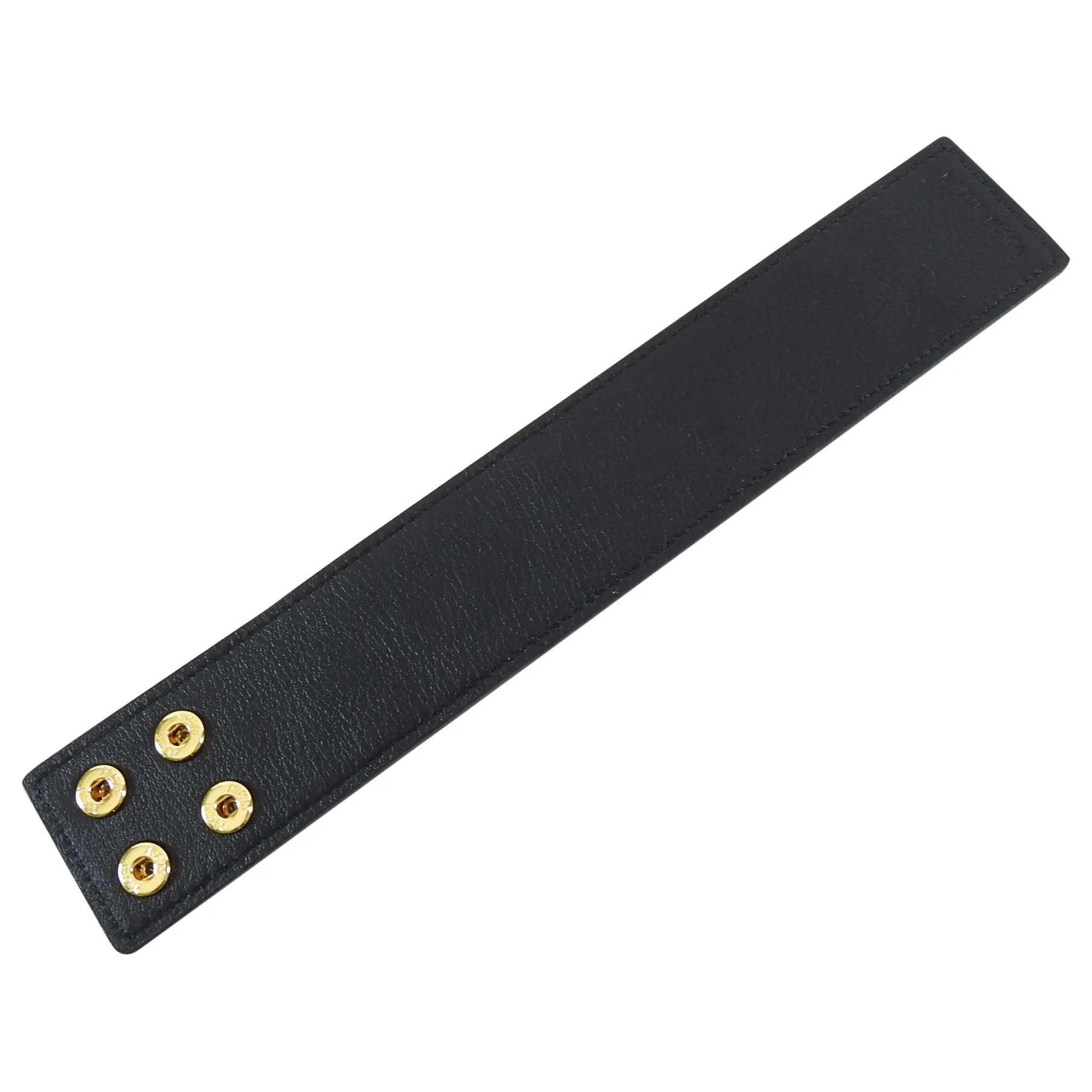 MCM Black Calf Hair Gold Stud Leather Cuff Bracelet