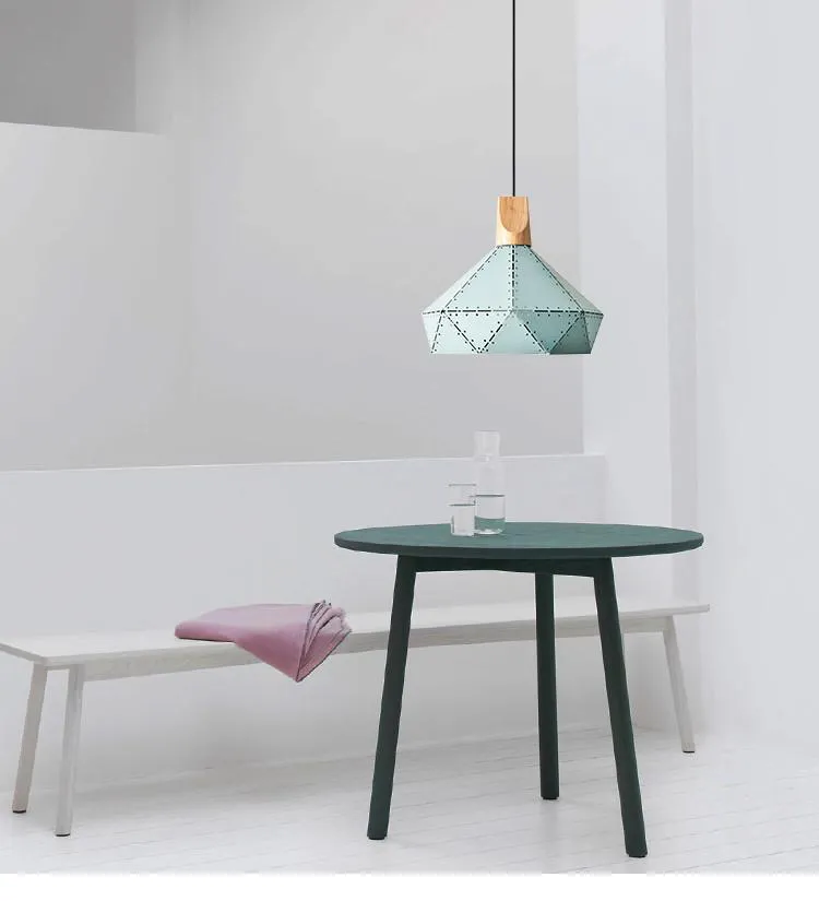 Metallic pendant light in seven colors