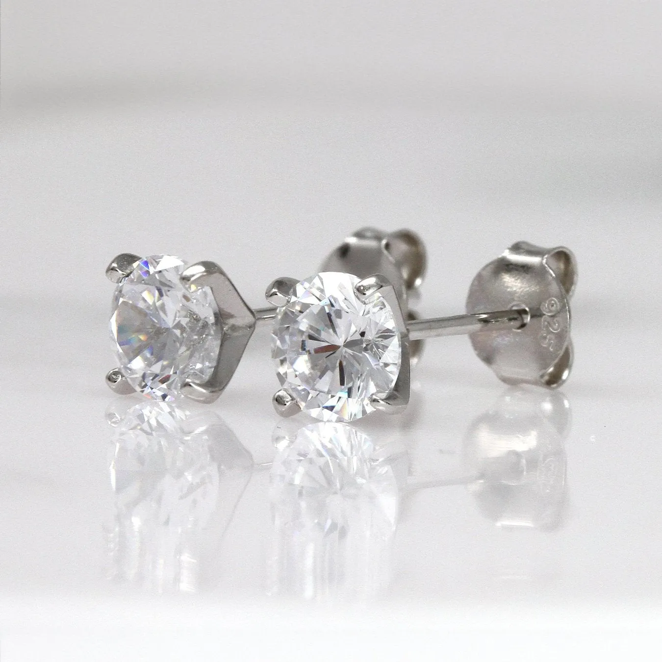Mini Classic Claw Set Earrings - Sterling Silver