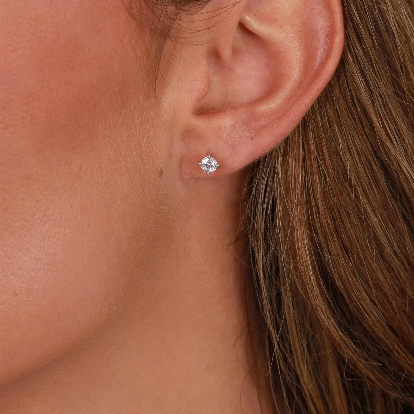 Mini Classic Claw Set Earrings - Sterling Silver