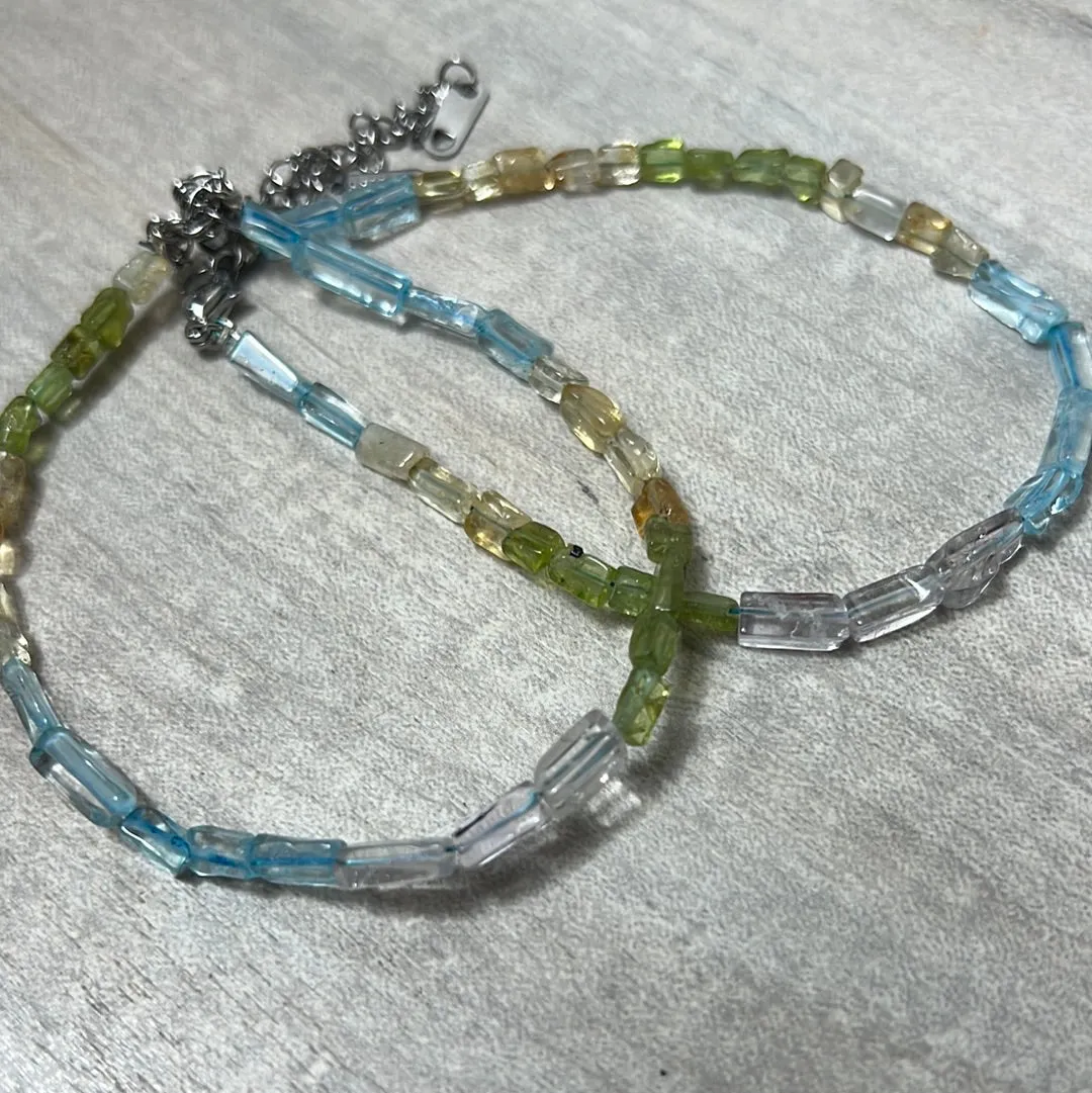 Mix Topaz Bar Bracelet - Sterling
