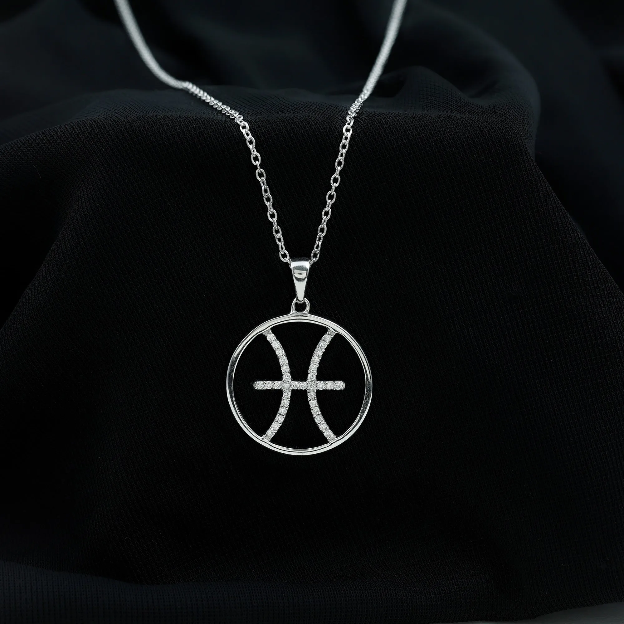 Moissanite Pisces Zodiac Pendant Necklace