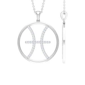 Moissanite Pisces Zodiac Pendant Necklace
