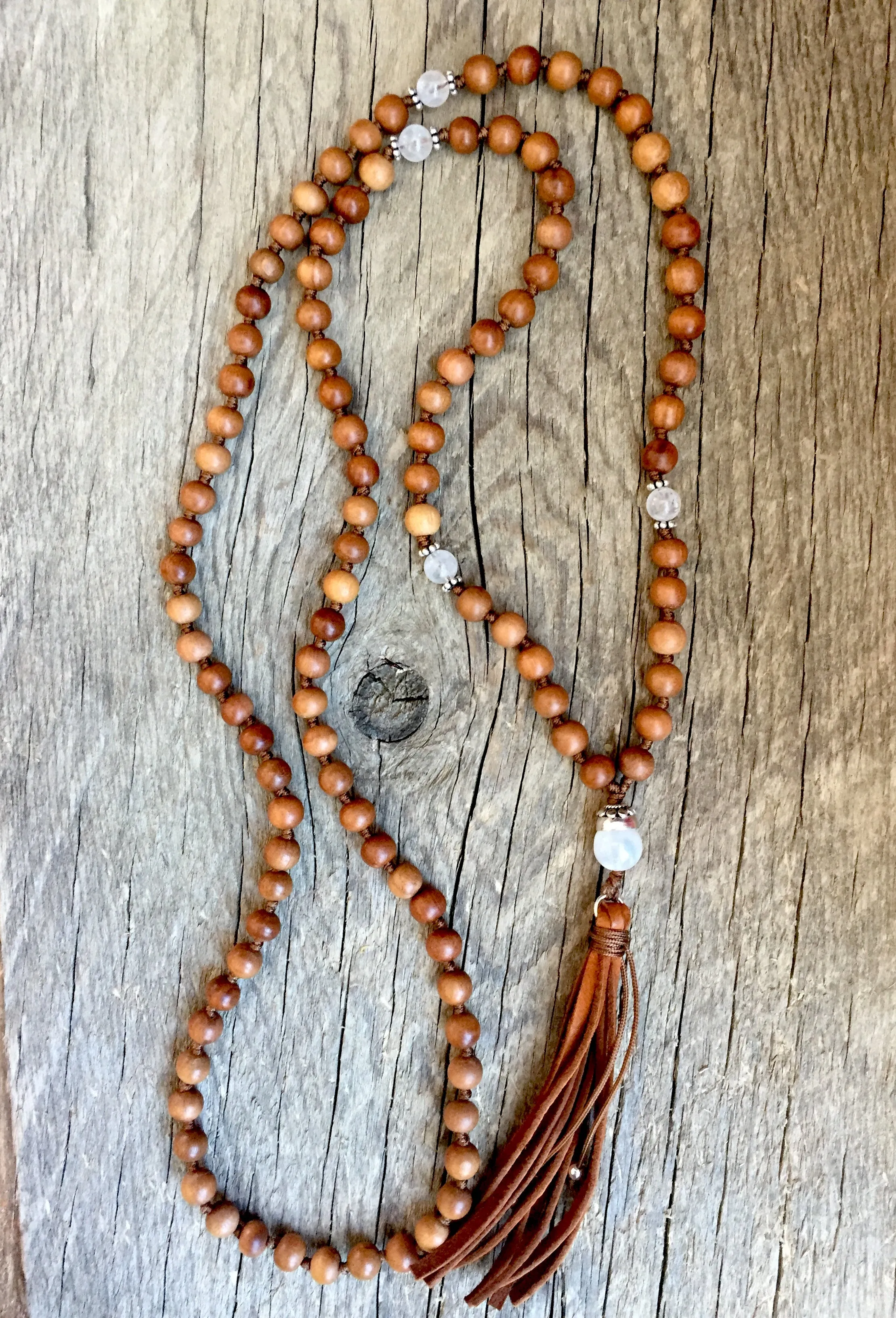 Moonstone and Sandalwood Mala