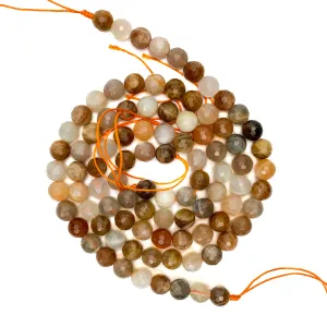 Multicolor Moonstone 8mm Faceted Rounds