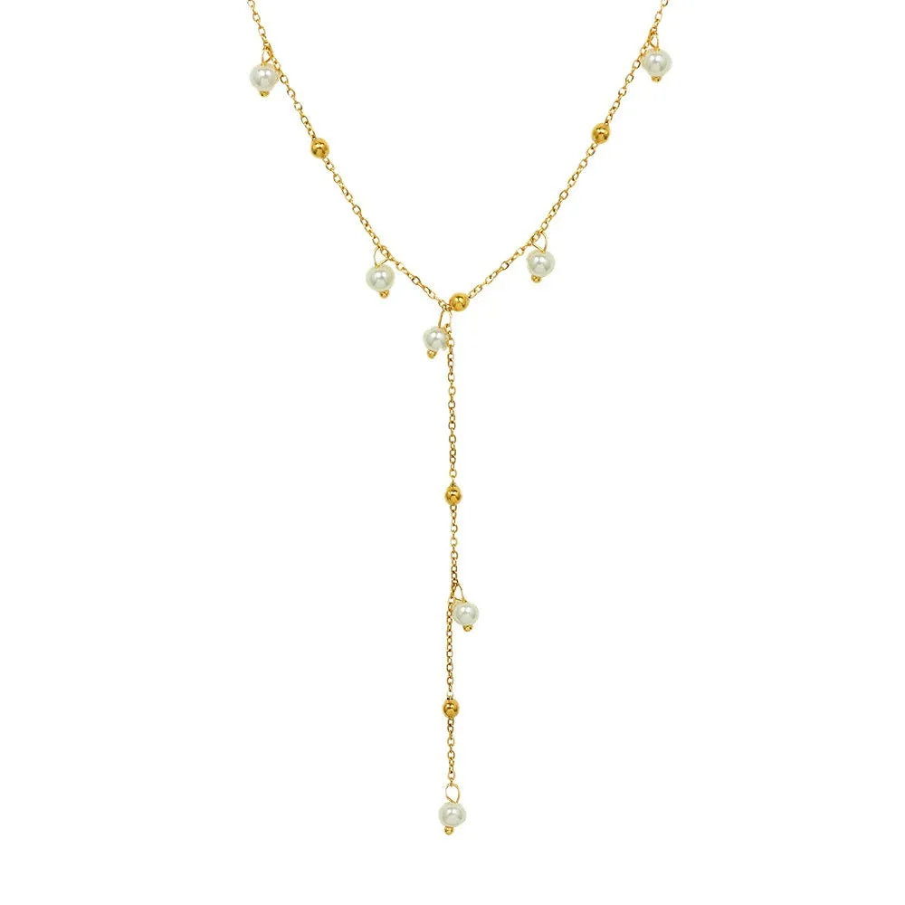 Natural Freshwater Pearl Necklace Baroque Artificial Pearl Jewelry Women's Wedding Party Gift Fashion