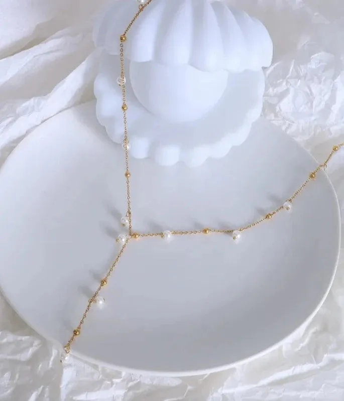 Natural Freshwater Pearl Necklace Baroque Artificial Pearl Jewelry Women's Wedding Party Gift Fashion