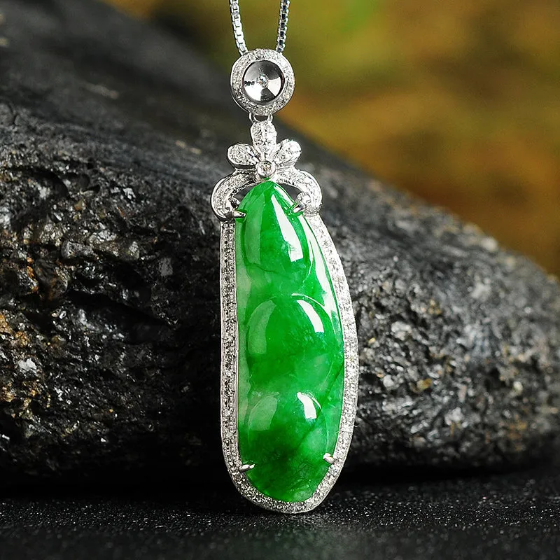 Natural Jade Pendant Jadeite Gold Pendant PT65