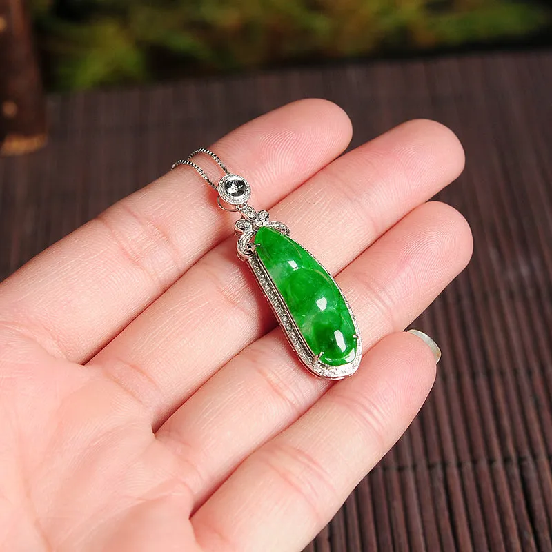 Natural Jade Pendant Jadeite Gold Pendant PT65