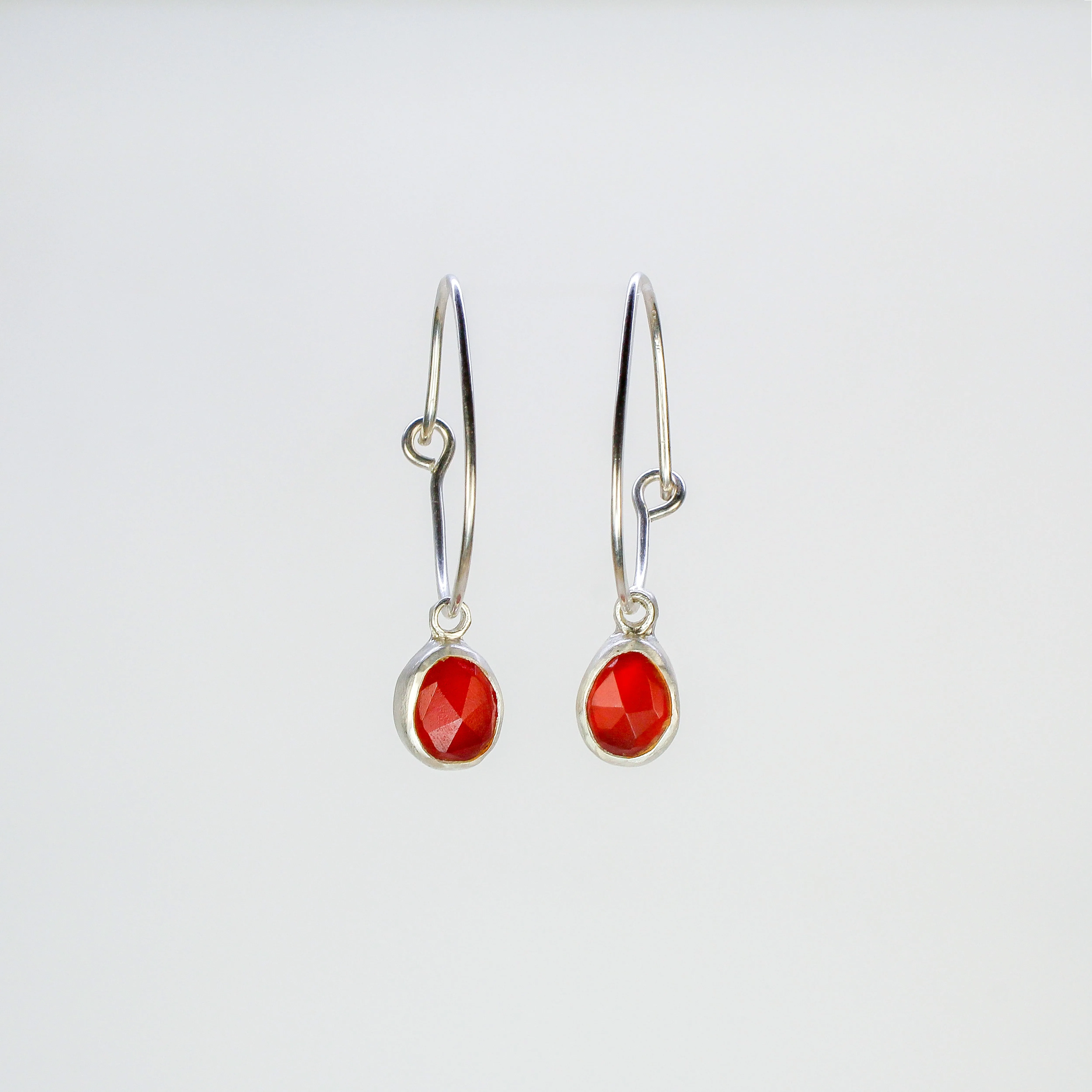 NEW! Carnelian on Sterling Silver Hoop Earrings by Ashley Procopio