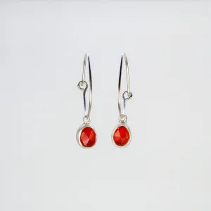 NEW! Carnelian on Sterling Silver Hoop Earrings by Ashley Procopio