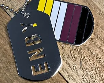 Non-Binary Pride "ENBY" Stainless Steel Dog Tags