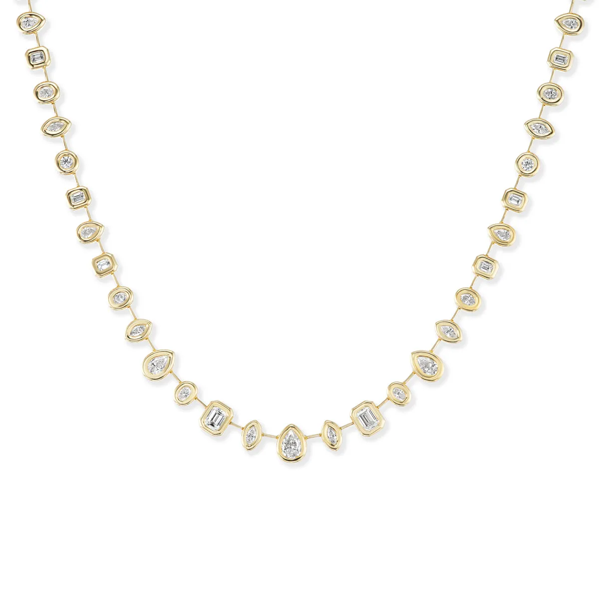 One-of-a-Kind Pillow Necklace with Mixed-Shaped Diamonds