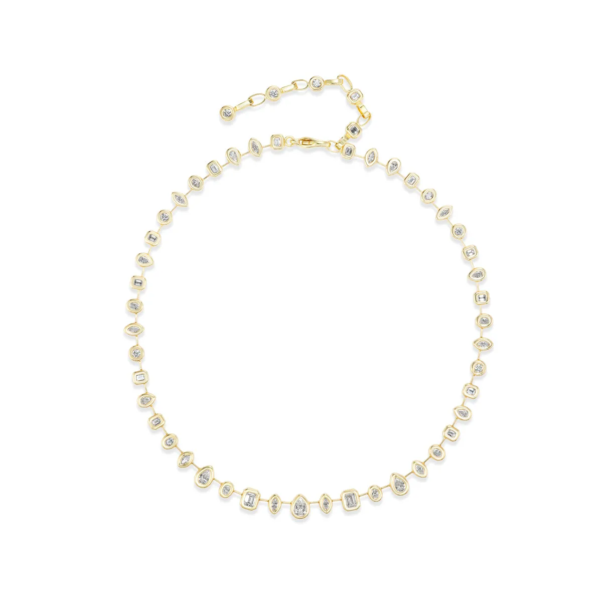 One-of-a-Kind Pillow Necklace with Mixed-Shaped Diamonds