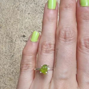 Raw Peridot Ring