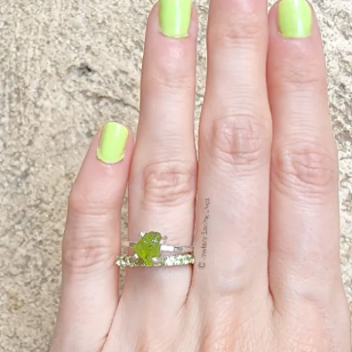 Raw Peridot Ring
