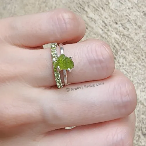 Raw Peridot Ring