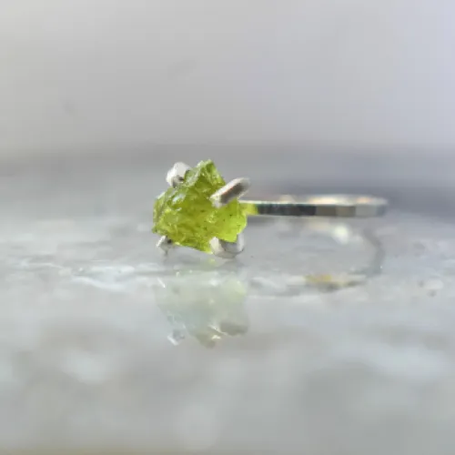 Raw Peridot Ring