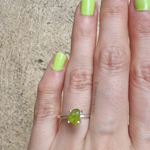 Raw Peridot Ring
