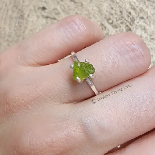 Raw Peridot Ring