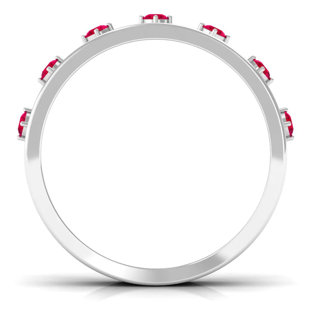 Real Ruby Classic Half Eternity Band