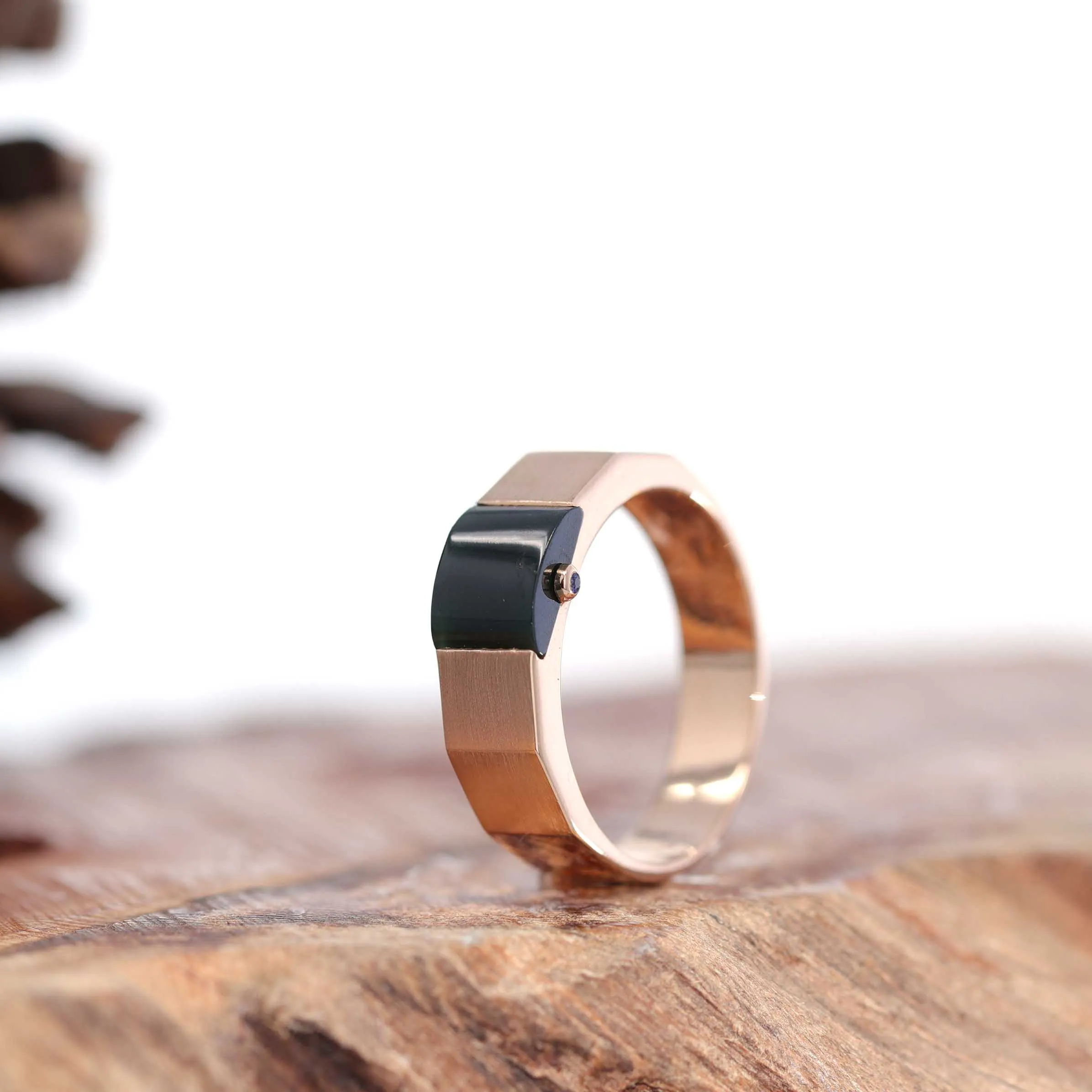 RealJade® Co. Genuine Burmese Black Jadeite Jade Ring
