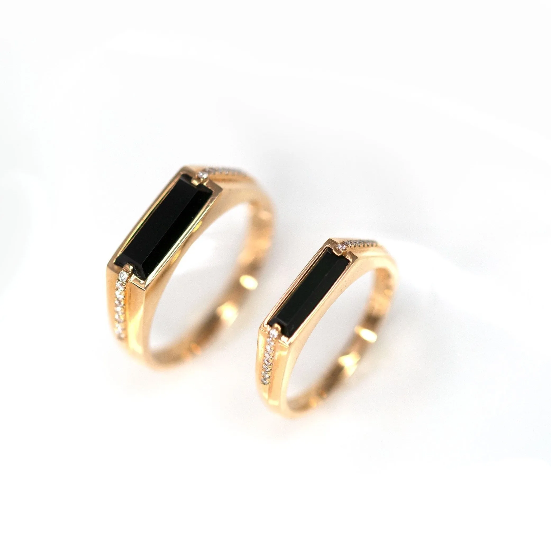RealJade® "Classic Emerald Style" Genuine Burmese Emerald Cut Black Jadeite Jade Engagement Ring