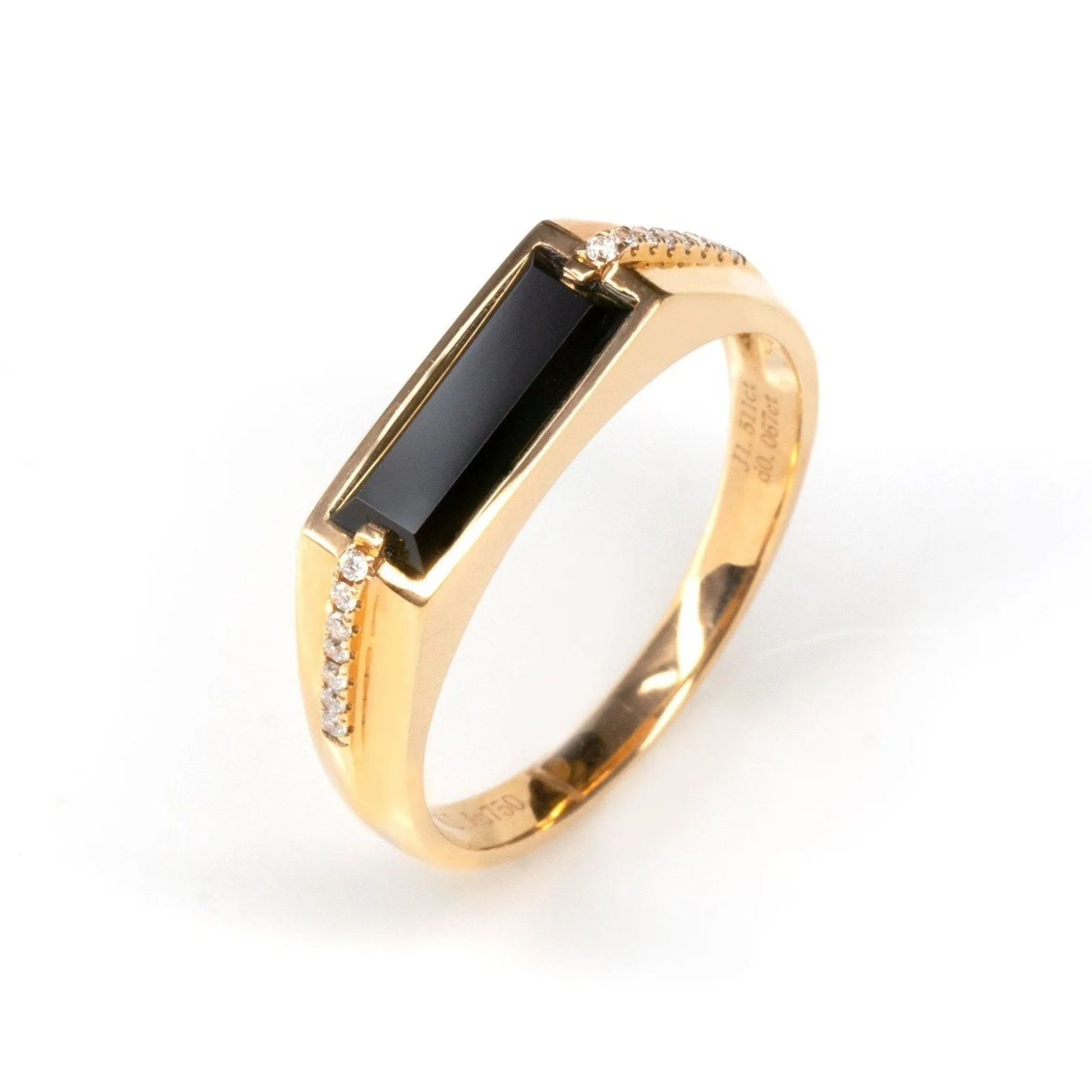 RealJade® "Classic Emerald Style" Genuine Burmese Emerald Cut Black Jadeite Jade Engagement Ring