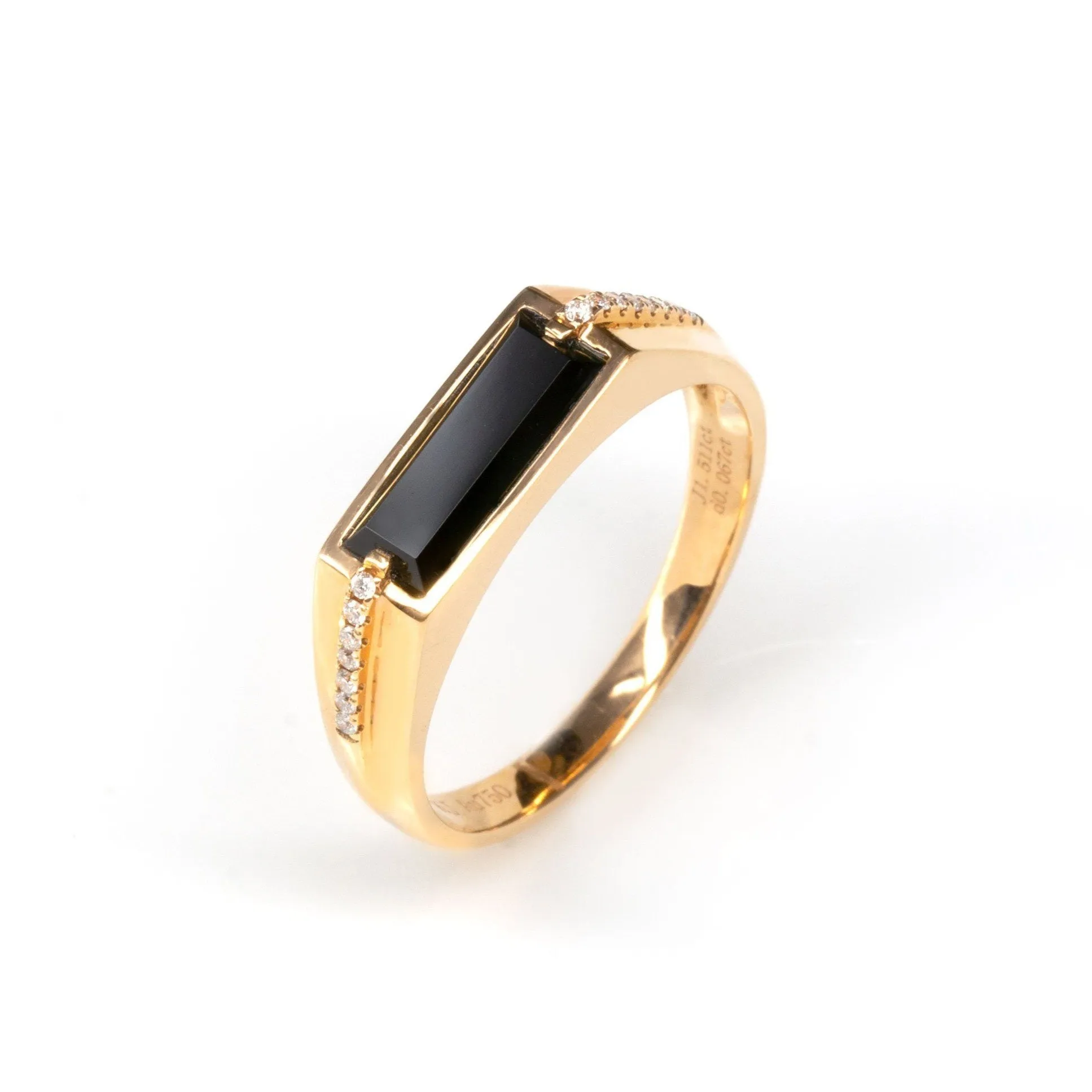 RealJade® "Classic Emerald Style" Genuine Burmese Emerald Cut Black Jadeite Jade Engagement Ring